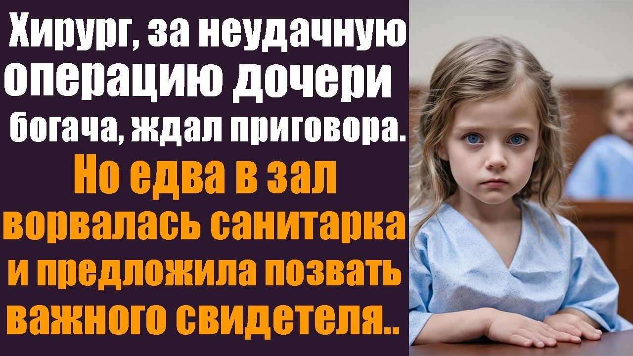 Хирург, за неудачную операцию дочери богача, ждал приговора. Но едва в зал ворвалась санитарка...