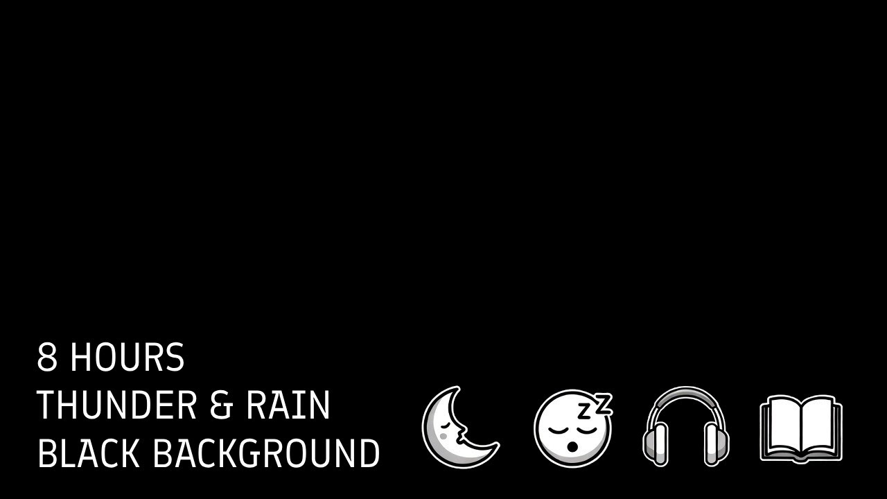 8 Hours Thunder and Rain - Black Screen  Deep Sleep, Relaxation & Concentration