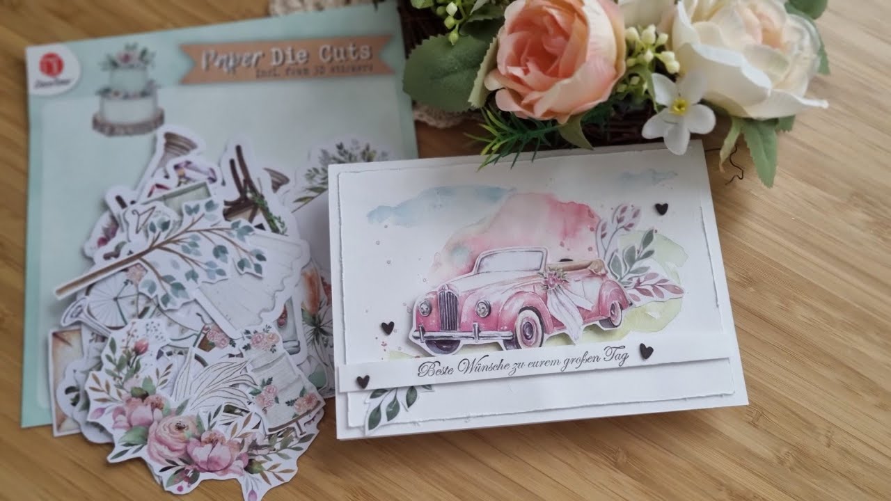 3 M&ouml;glichkeiten Paper Die Cuts von #Action in Szene zu setzen, Hochzeitskarze basteln