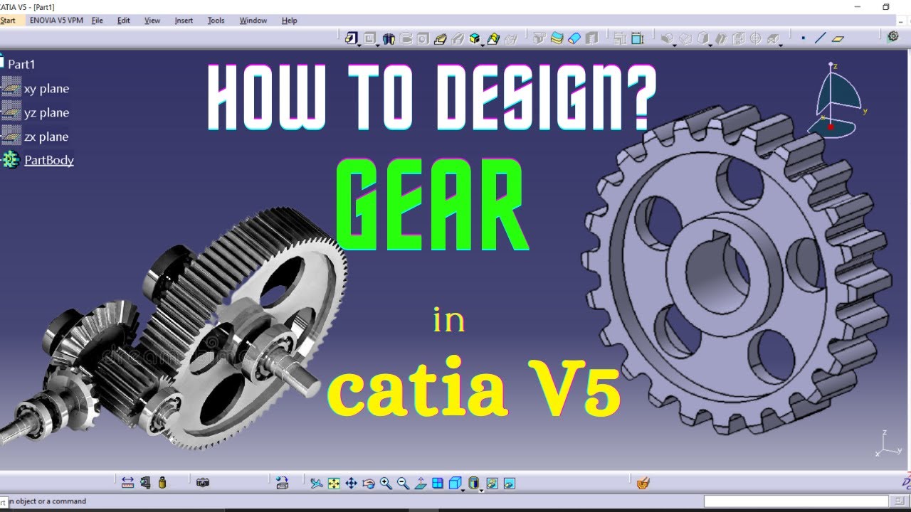 gear design in catia v5 || tutorial for beginners tamil | mechanical design | design thoughts.