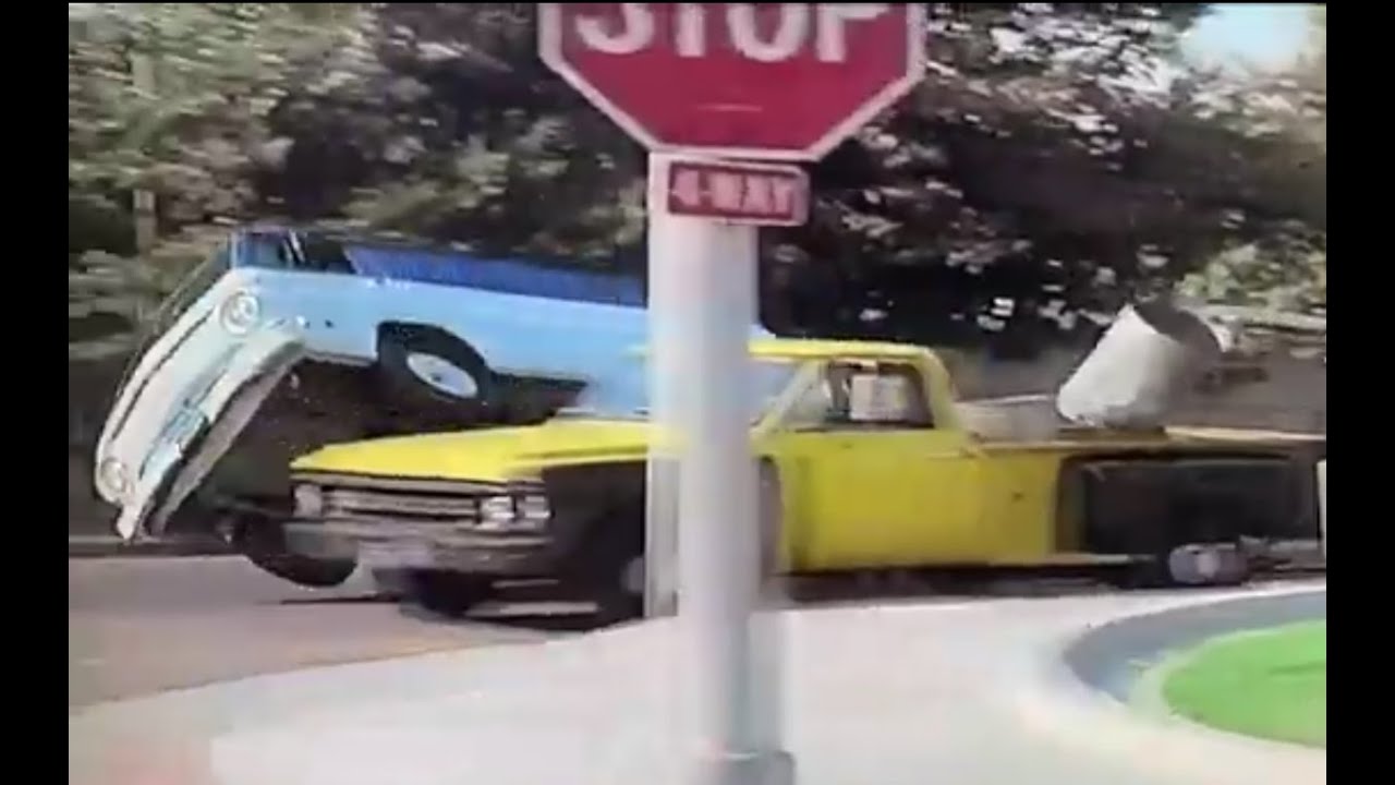 CHiPs Filming Locations- Firebird on fire/Van on fire