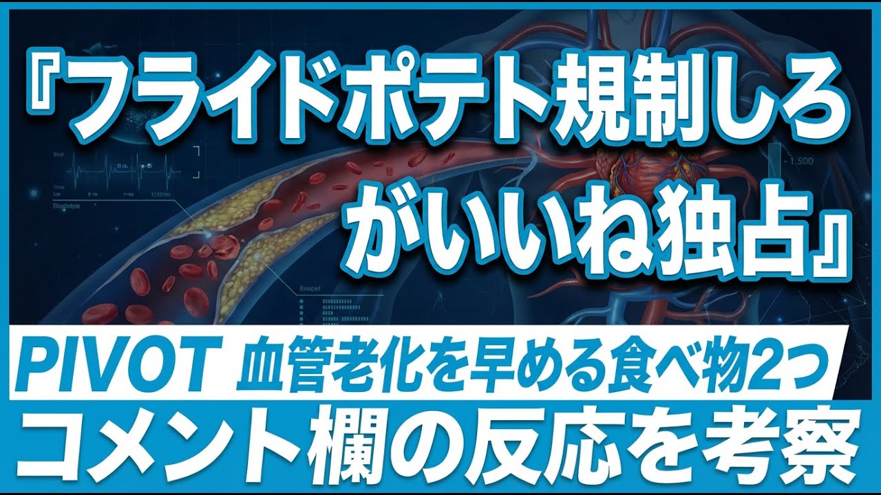 PIVOT「血管老化を早める食べ物2つ」批判殺到！98いいね｜政府批判が高評価独占