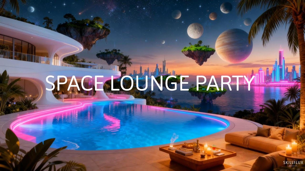 Galactic House Music Journey, Jazzy Funk Grooves in a Futuristic Interstellar Villa, Pandora Fantasy