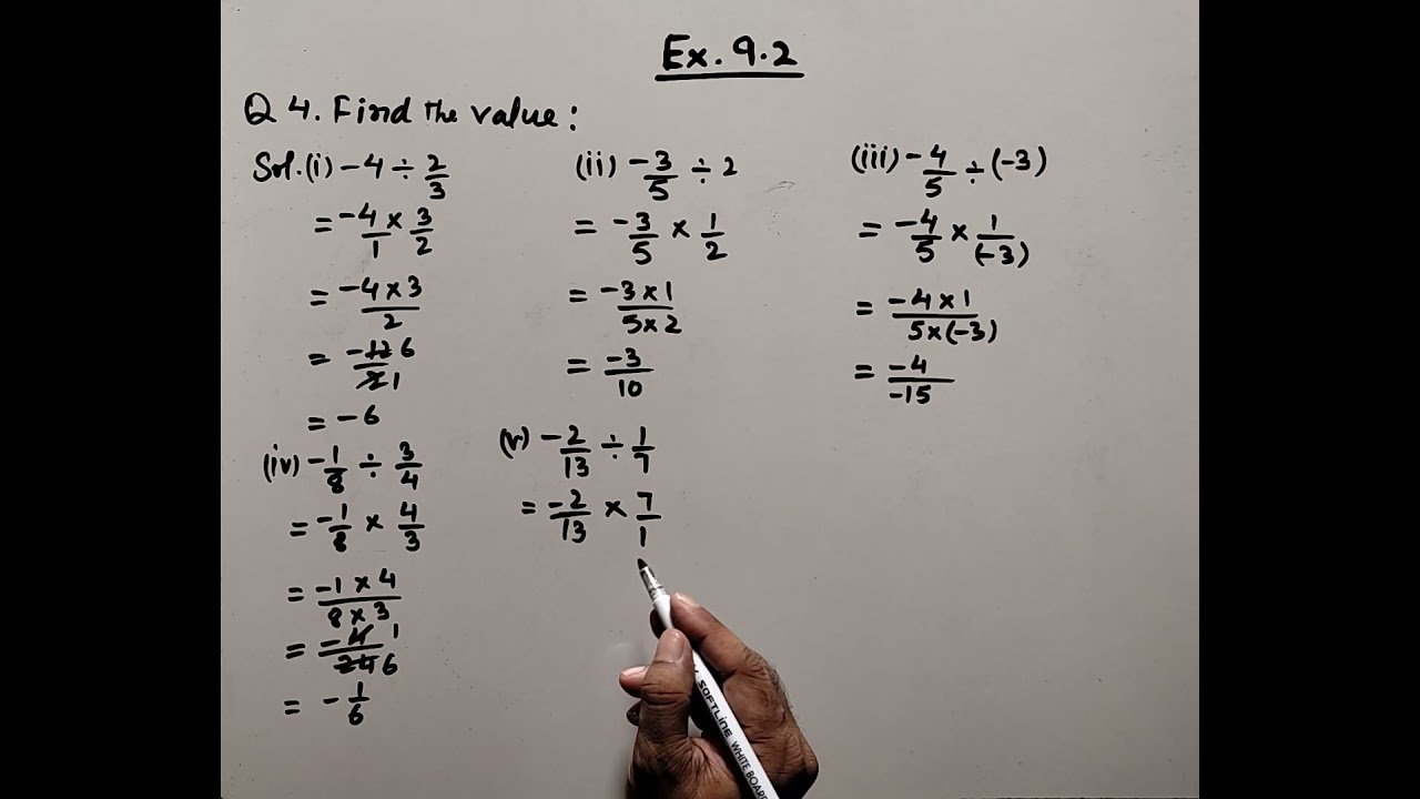 Class 7th Mathematics Ex. 9.2 Q. No.4 Rational Numbers #jkbose #ncert #cbse