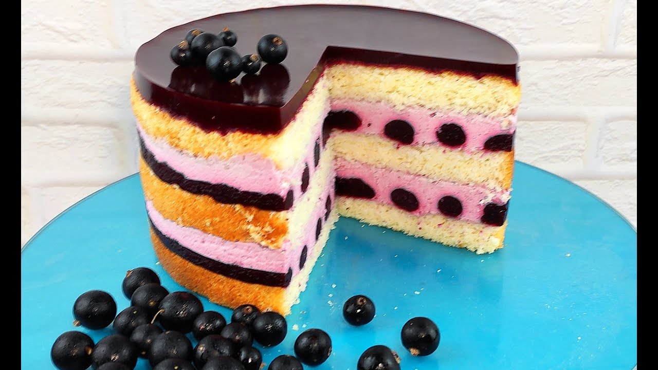 🍇🍒🍓ШИКАРНЫЙ РАЗРЕЗ! Смородиновый КОНФИТЮР, крем СУФЛЕ и ЖЕЛЕ на АГАРЕ!
