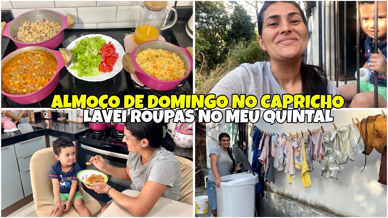 ALMOÇO DE DOMINGO EM FAMÍLIA/ LAVEI MUITA ROUPA/ ALMOÇO CASEIRO/ CUIDANDO DO LAR E MAIS 