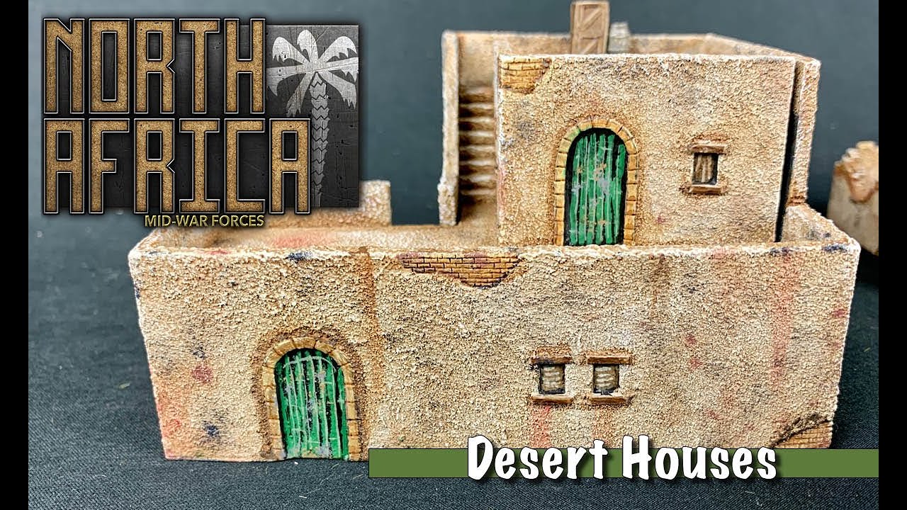 North Africa Mid-War Forces Terrain Part 1: Desert Houses for Flames of War, Miniature Wargames