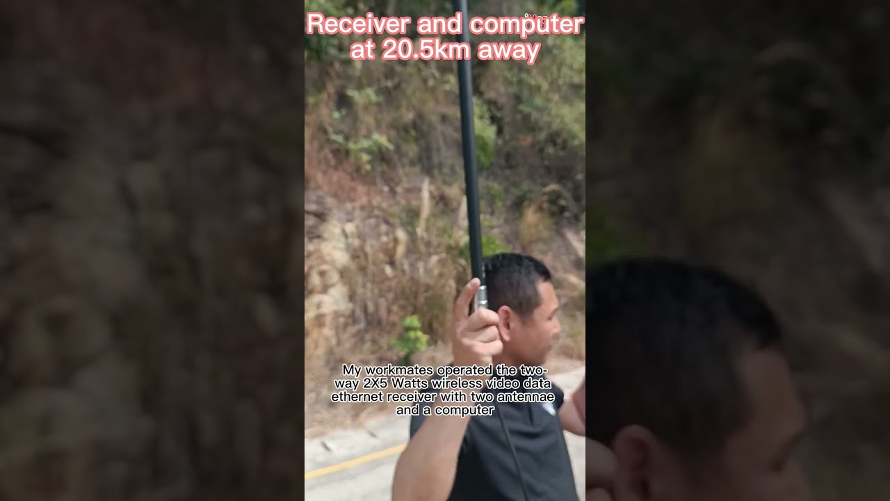 20km two-way bidirectional wireless video data transmitter-receiver test video over sea ship marine