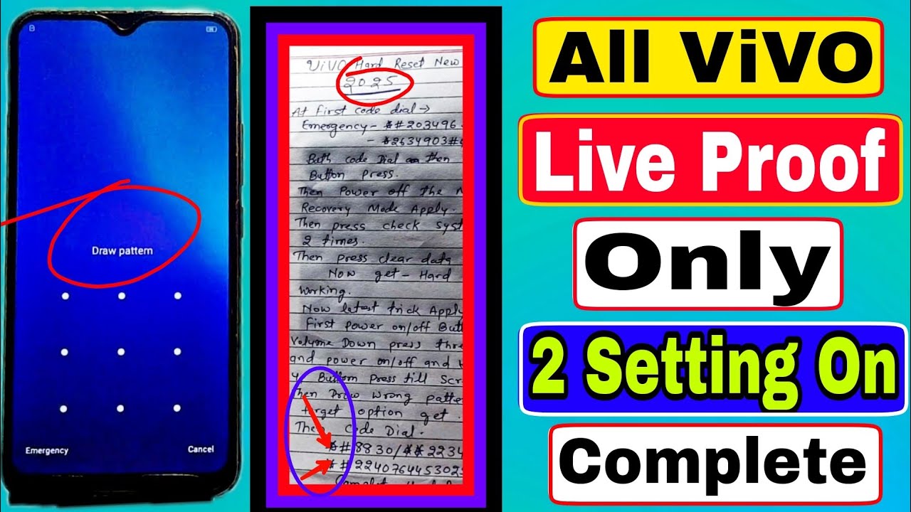 Vivo Hard Reset Not Working 2025 Latest Update Trick Vivo Y11, Y12, Y15, Y16, Y91, Y95 Live Working