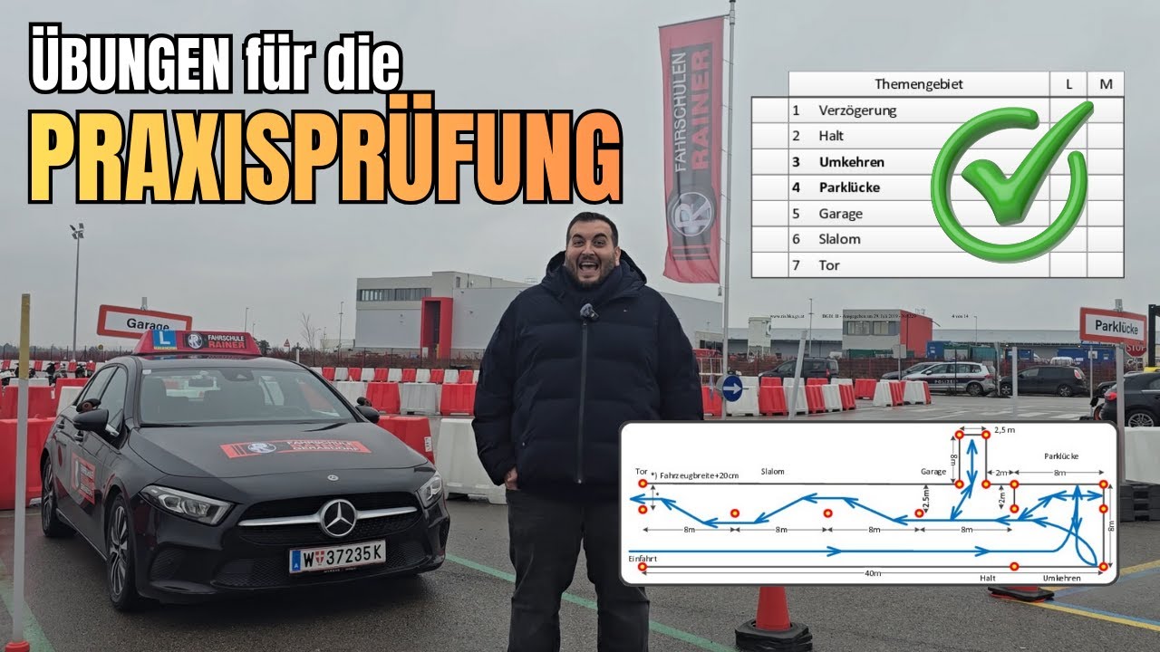 Langsamfahrübungen bei der Fahrprüfung 🚗 Alle Übungen verständlich erklärt (Gerasdorf Special)