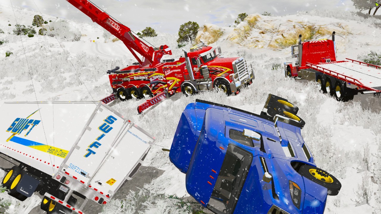 Massive Snow Storm Causes Biggest Truck Crash in GTA 5 RP!