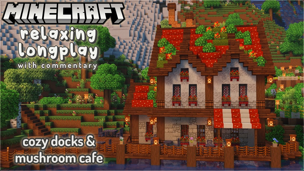 Building a Cozy Docks and Mushroom Cafe | 🍄 Minecraft Relaxing Longplay with Commentary 🩷