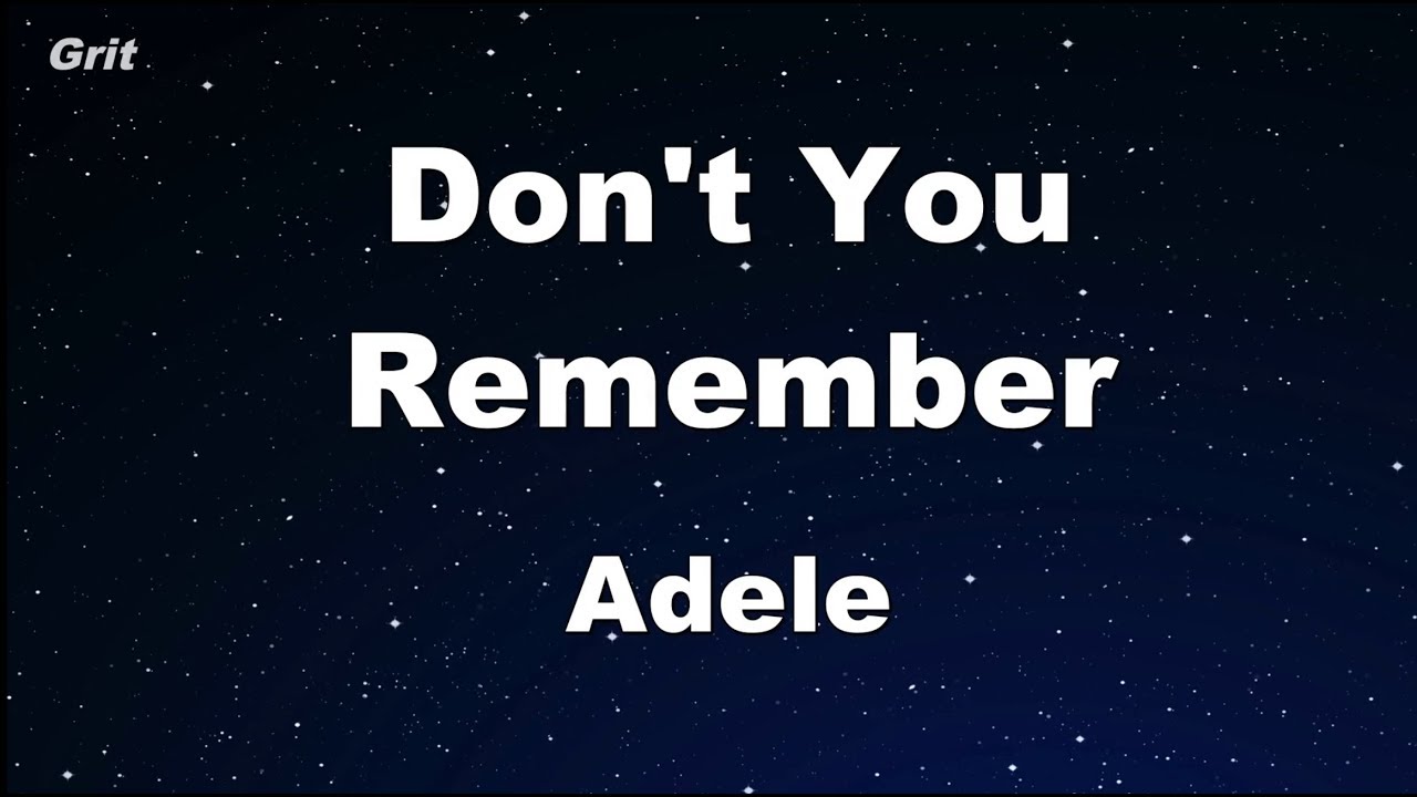 Don't You Remember - Adele Karaoke 【No Guide Melody】 Instrumental