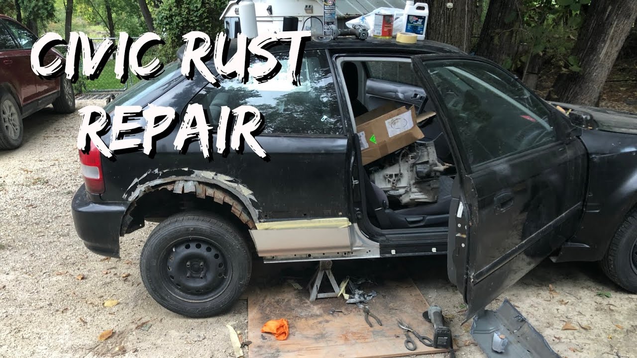 2000 Honda Civic Rear Lower Quarter Panel and Rocker Rust Repair Part 1