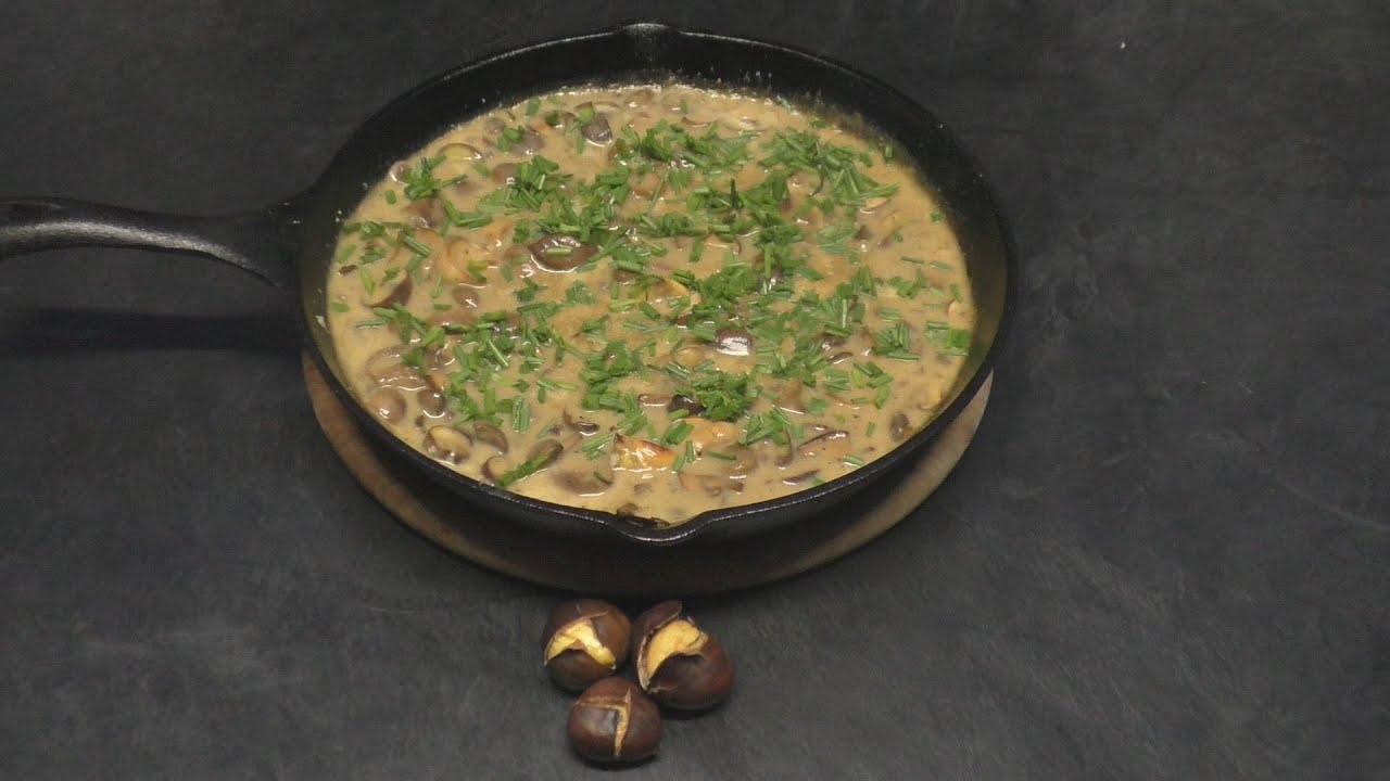 Pilz-Maronen-Ragout aus der Gusspfanne