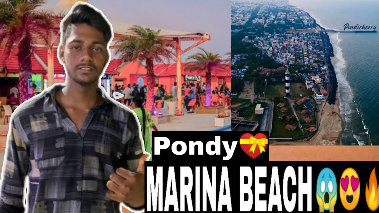 Pondicherry Marina Beach 😱😍🔥✨ | #pondicherry #best #beach | #youtube #comedy #funny #love #fun #sad