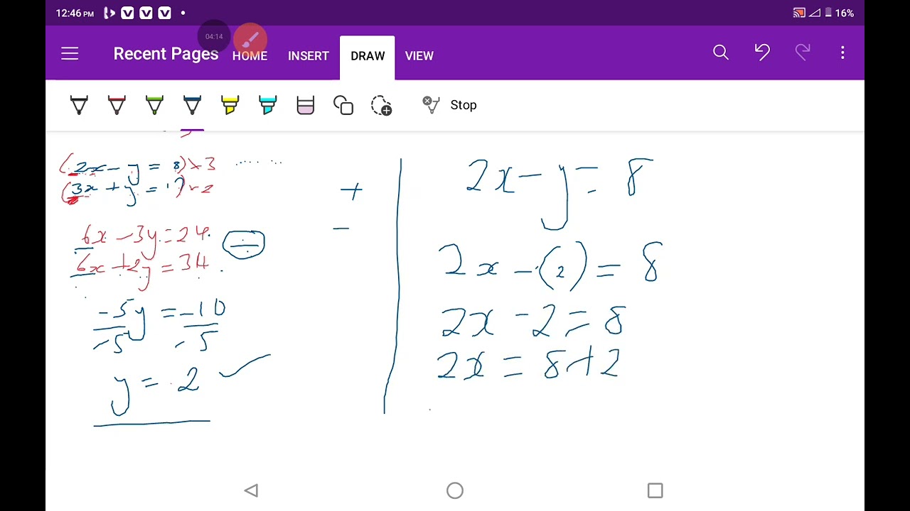 41. Simultaneous Equation Part 1 (Solving by elimination method)