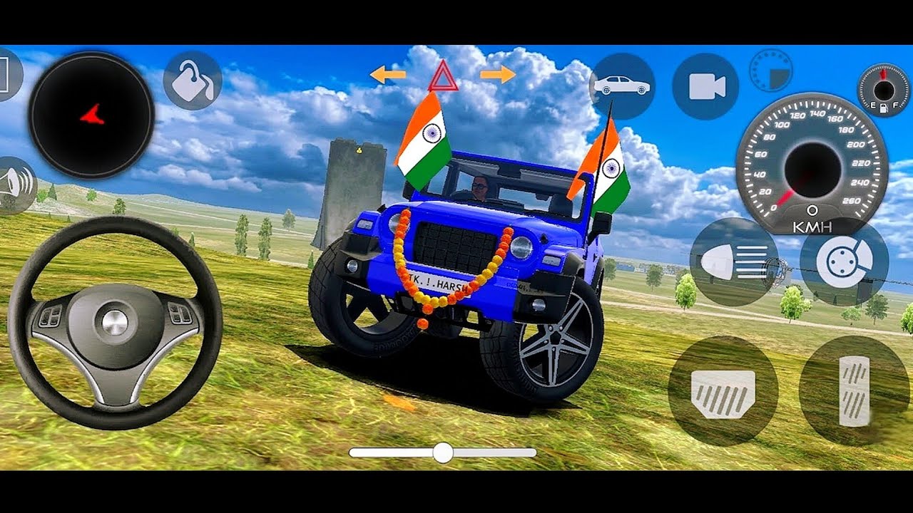 Modi 5 💥Mahindra Thar stand 😈 game Indian car games 4x4 new video )( blue Thar 10k 😰views