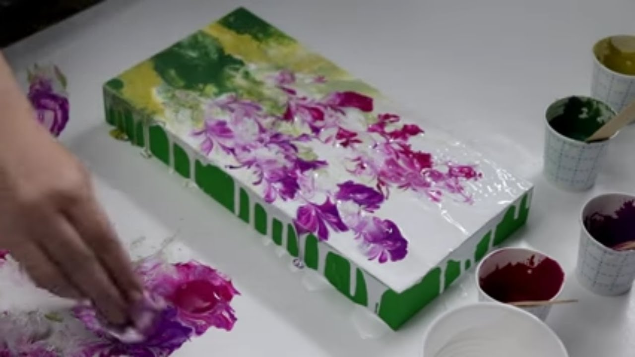 (720) *NEW* Acrylic Dip Technique with Saran Wrap to Create BEAUTIFUL Flowers! 😍