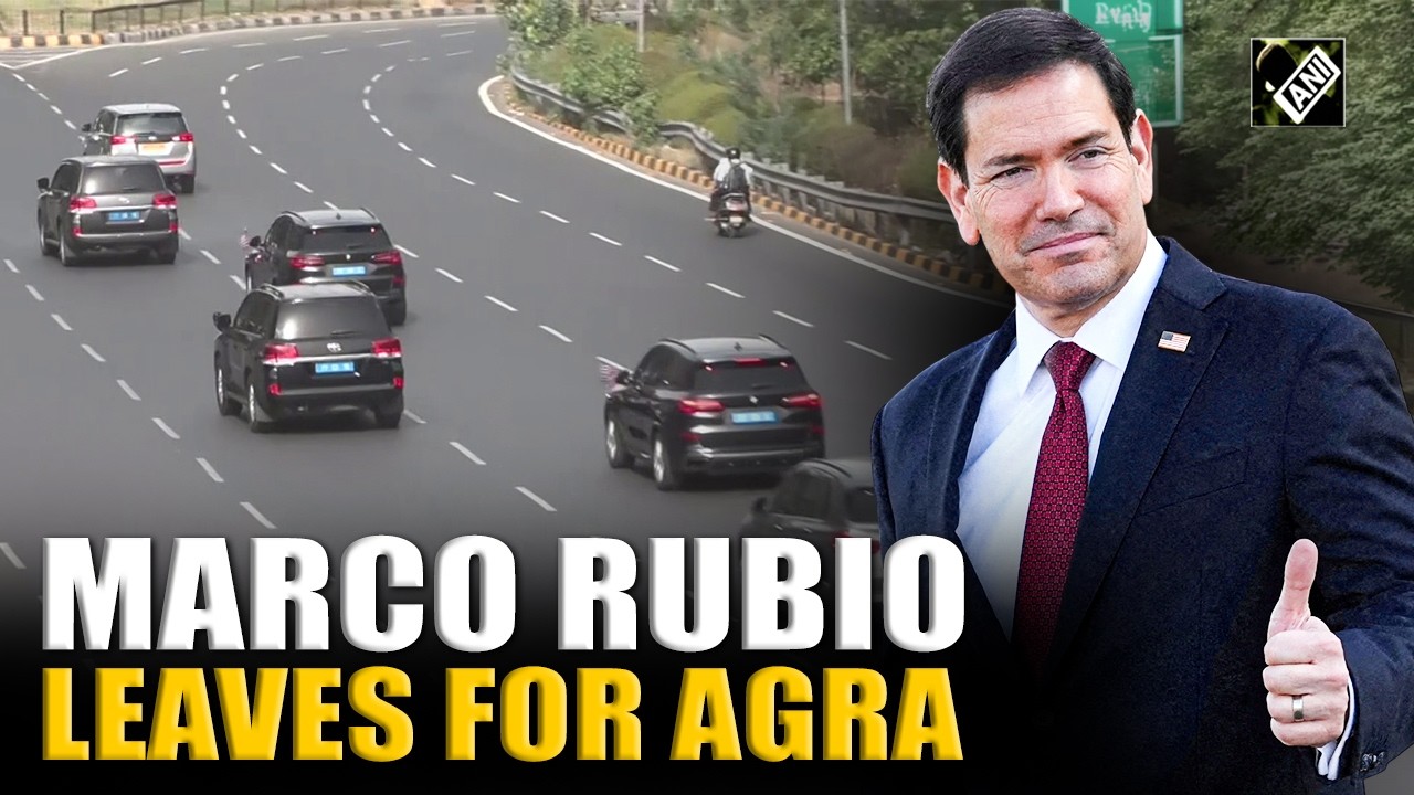 Watch! U.S. Secretary of State Marco Rubio leaves for Agra from Delhi, scheduled to visit Taj Mahal