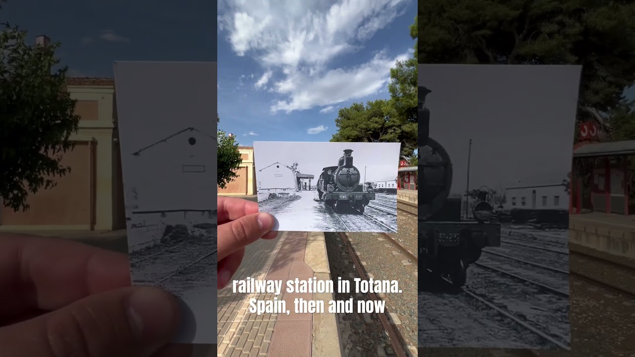railway station in Totana. Spain, then and now. 