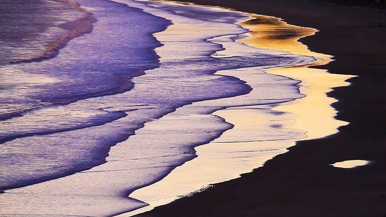 Beautiful Ocean Waves with a California Sunset, 1 hour of Ocean Sounds for to Relax, to sleep