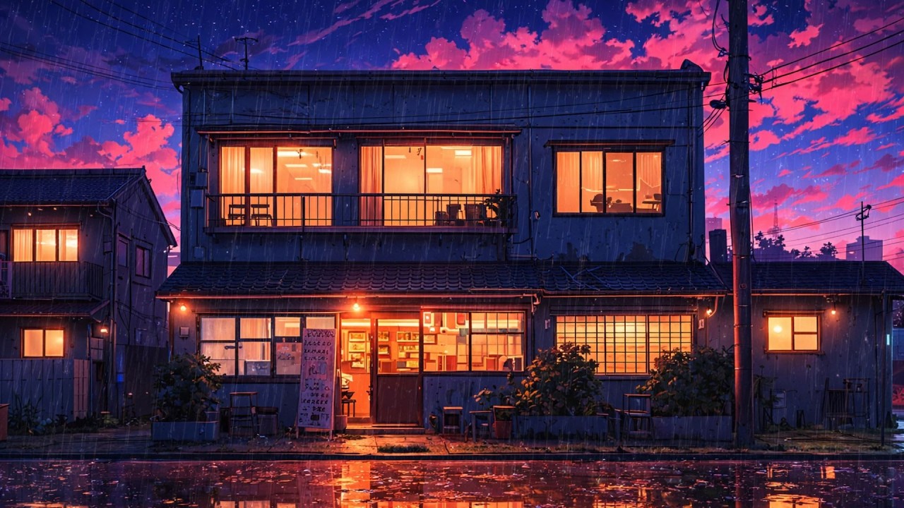 90s Rainy Evening at the Cozy House 🌧️ | Lofi Beats to Chill & Focus