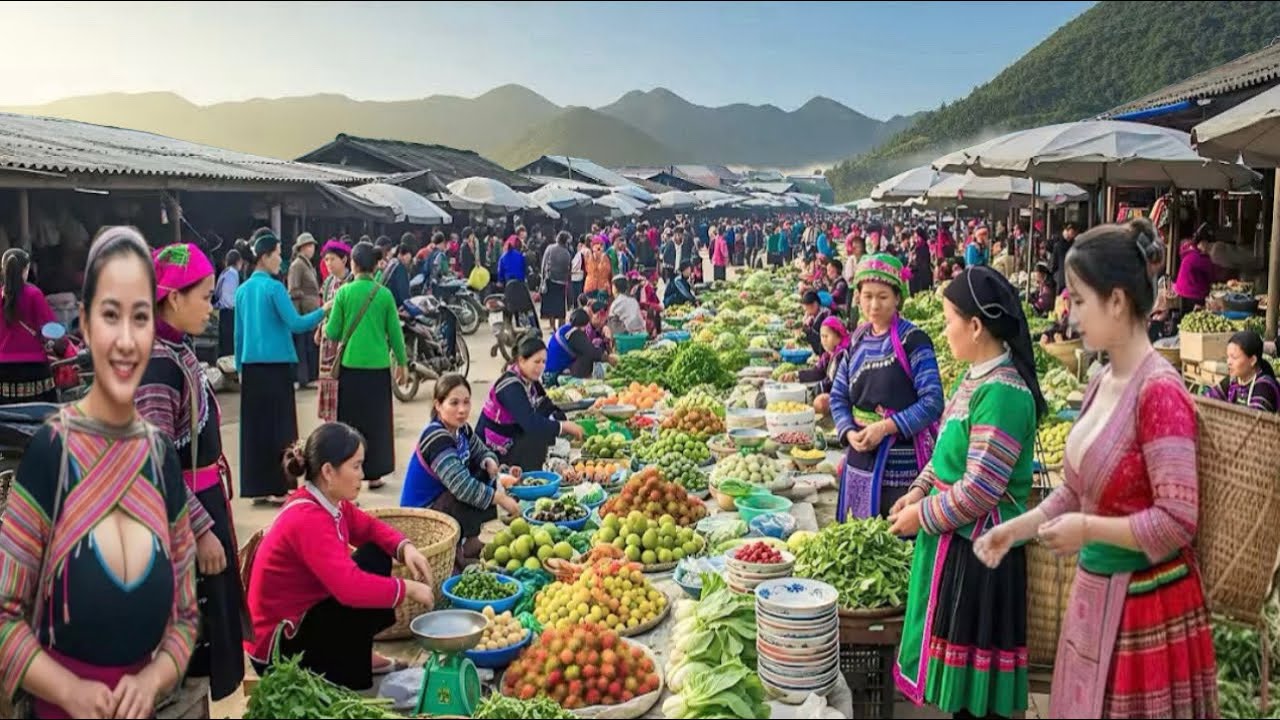 Mountains Market, Sin Cheng Market Of H’mong People In Lao Cai Province, Vietnam.