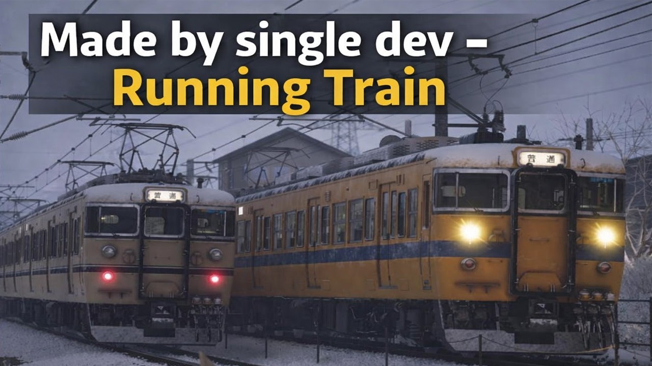This stunning realistic Train sim is made by one Japanese guy in UE5 ! - Running Train