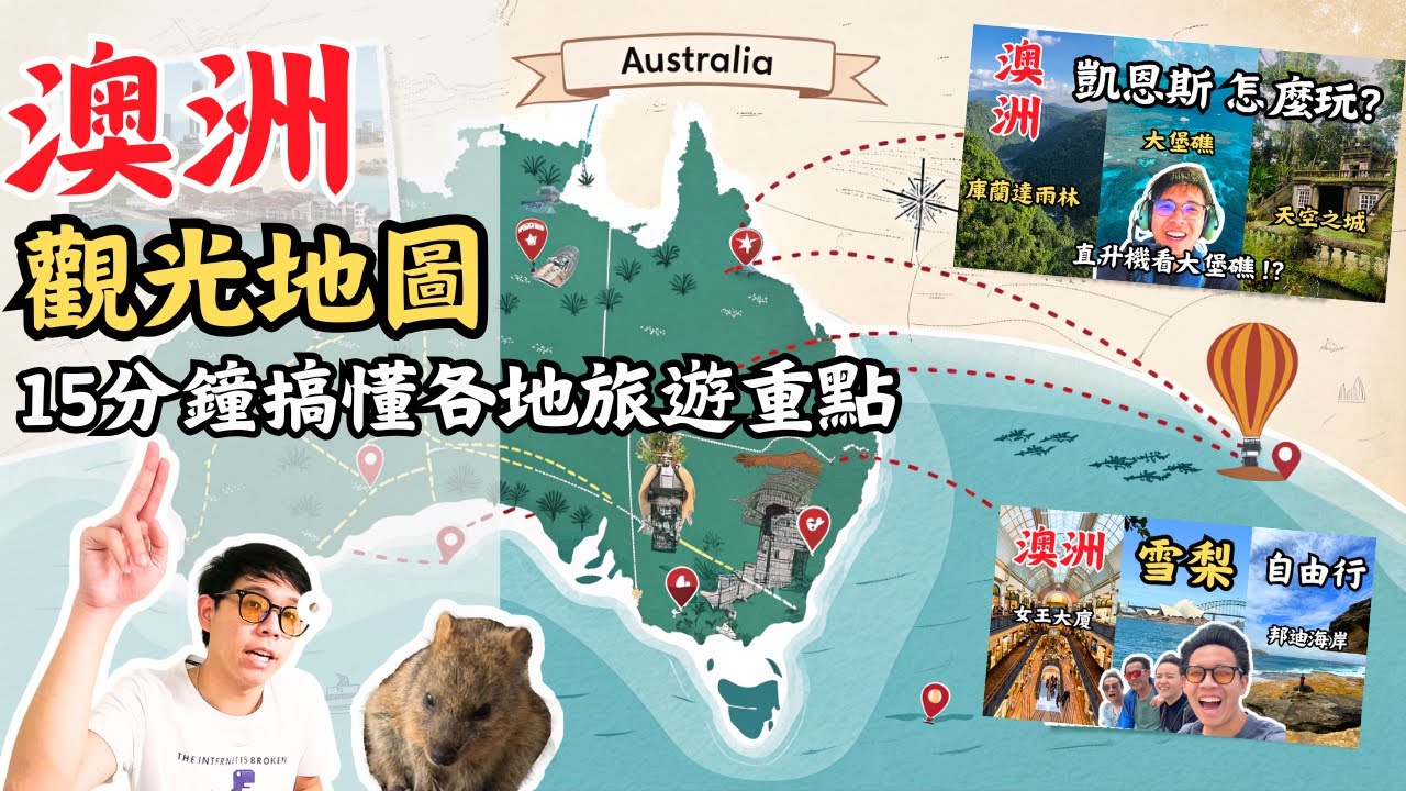 全澳洲觀光地圖，15分鐘帶你搞懂全澳洲各處旅遊重點！
