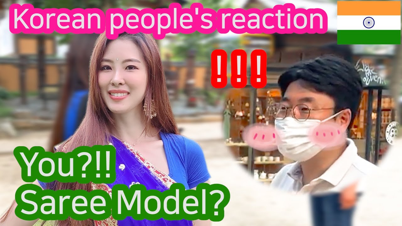 [Sub ENG] Became Indian princess on Yoga Day | Indian Interview | Korean saree reaction