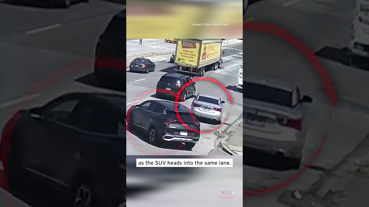 SUV Flips Over After Crashing With Car #shorts
