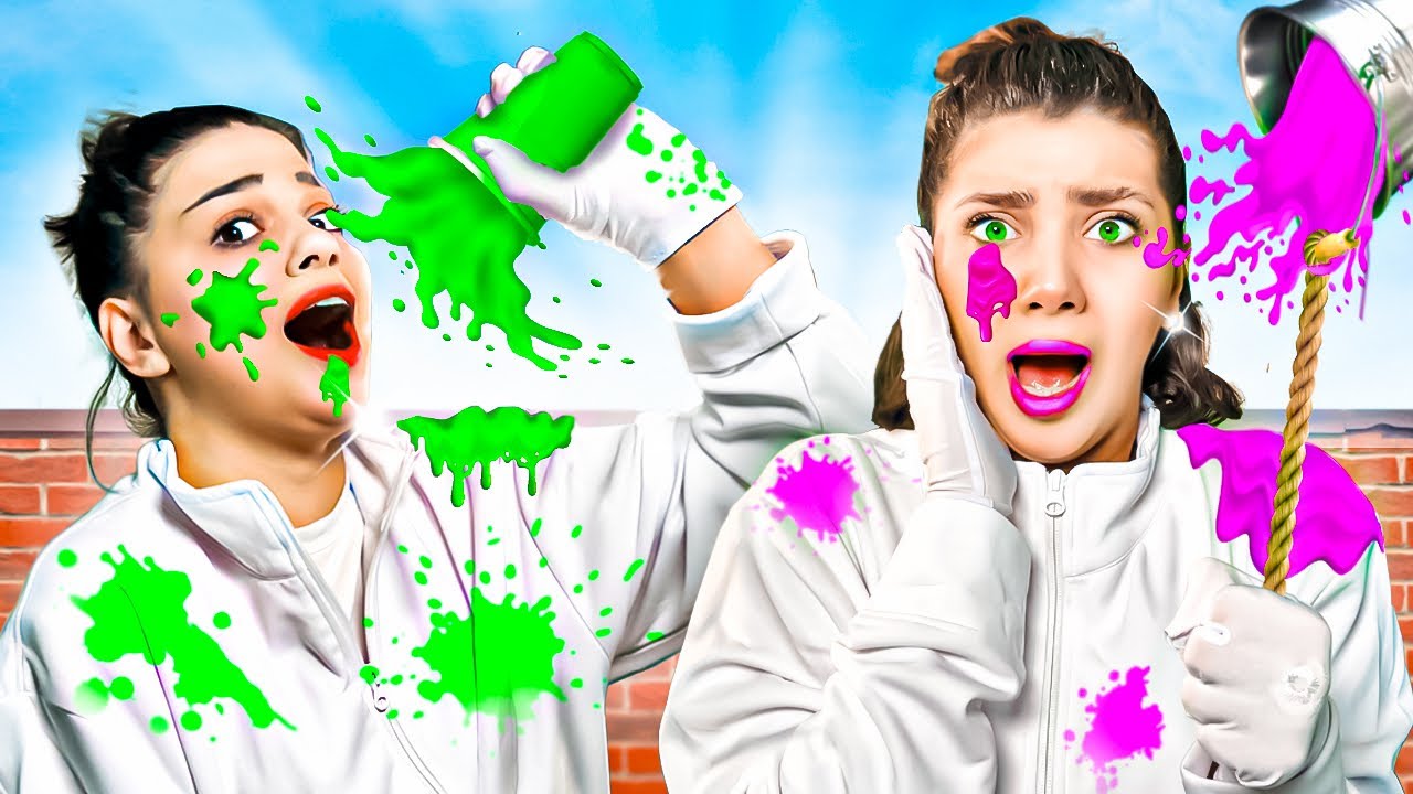 تحدي الالوان ( اخر شخص يتلون يفوز ) 🎨😱