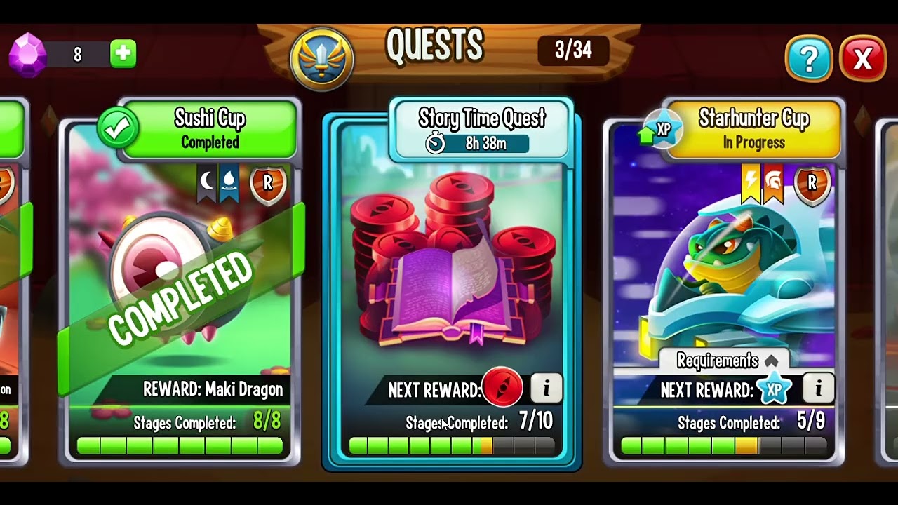 Dragon City. Part 31 🐉 Story time quest & Starhunter cup