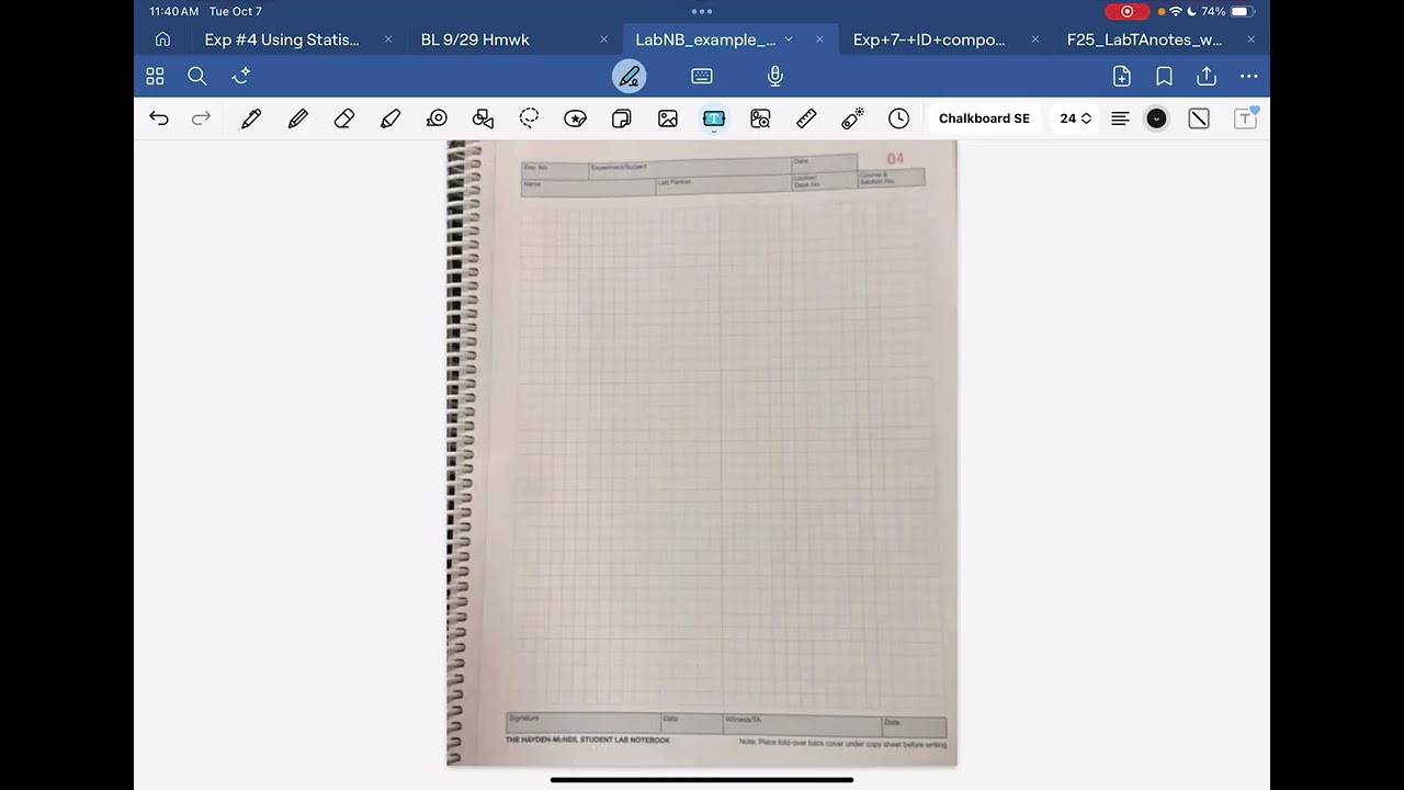 Lab Notebook Guidelines