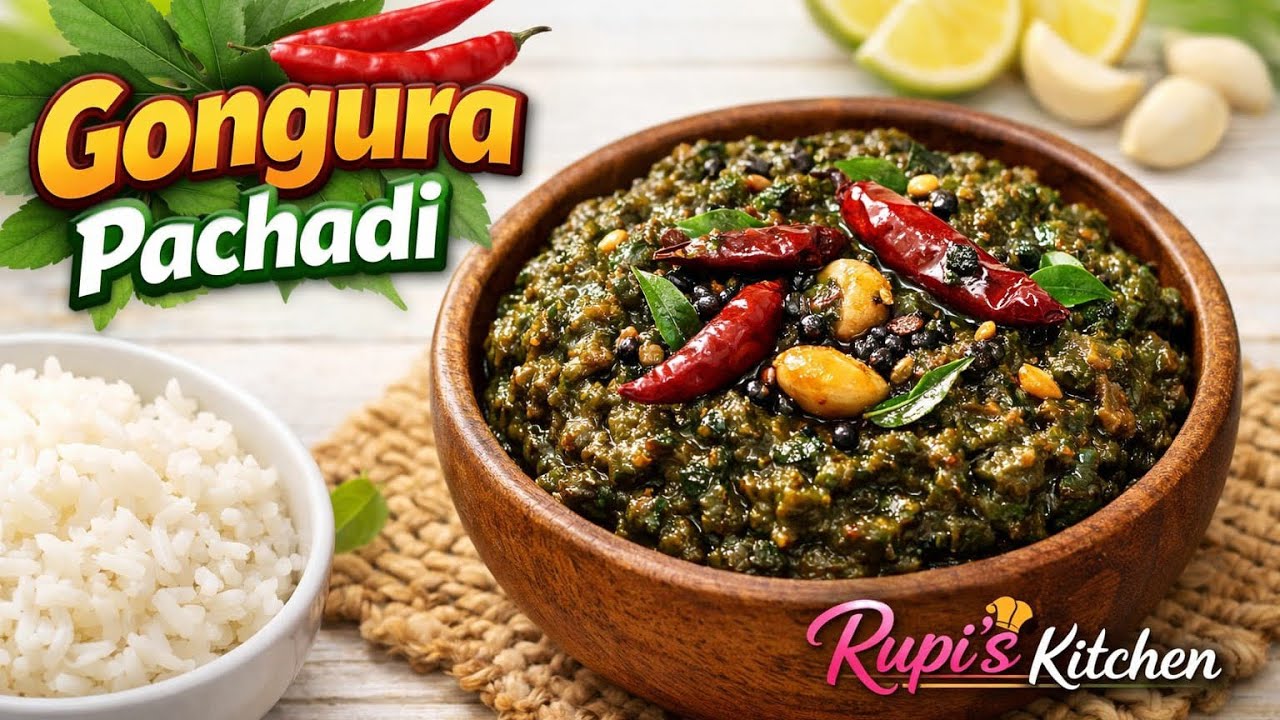 Traditional Taste Tangy Spicy Gongura Pachadi Recipe |@ Rupi 's Kitchen | 