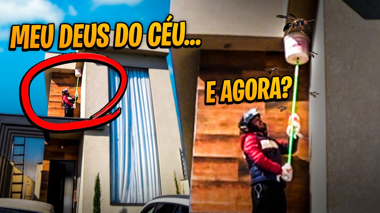 NOSSA CASA FOI INVADIDA POR MARIMBONDOS🥵 SUBI LÁ E TIREI ELES NA MÃO, SÓ QUE..