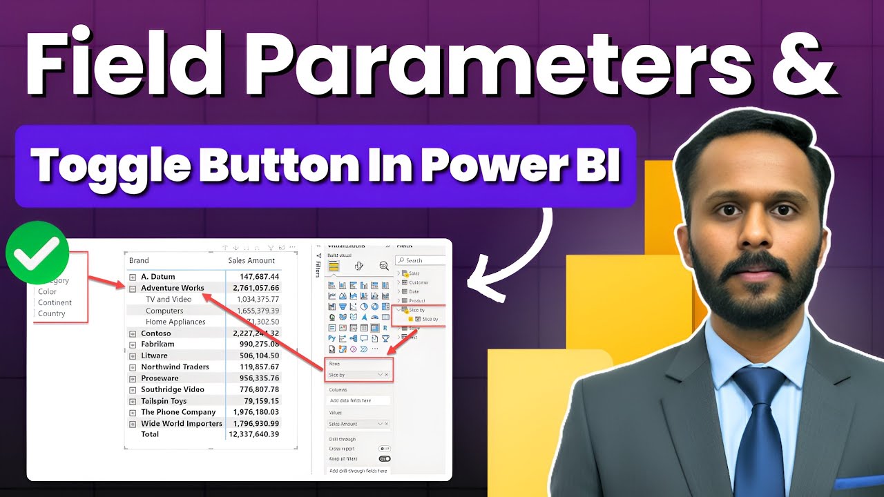 Интервью по Power BI: параметры полей и кнопка-переключатель в Power BI