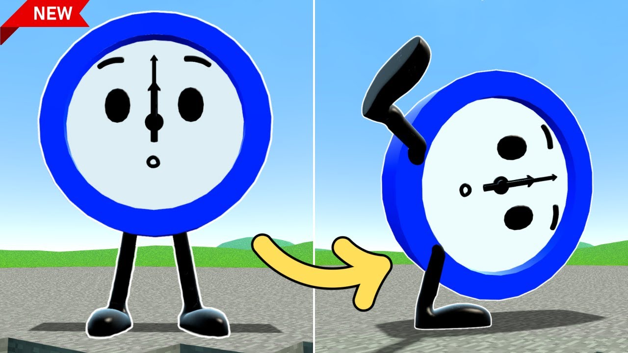 New Clocky From Battle For Dream Island 3D Memes Nextbot In Garry's Mod