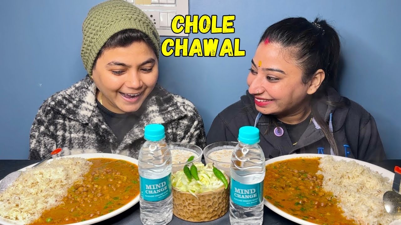 ASMR Eating Kale Chane & Chawal With Raita & Salad Mukbang | @YashalsMukbang