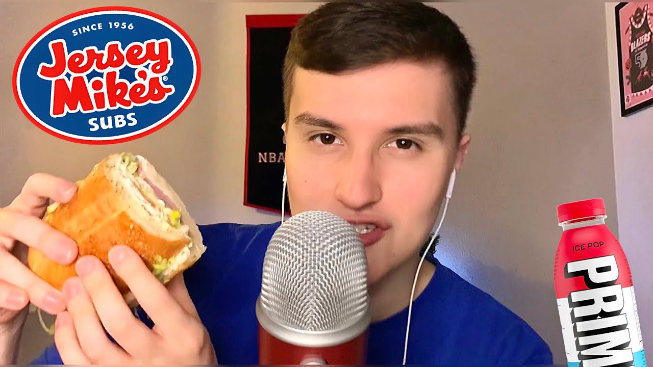 [ASMR] Jersey Mike’s Subs Sandwich Mukbang 🥪💤 (whispering + eating sounds)