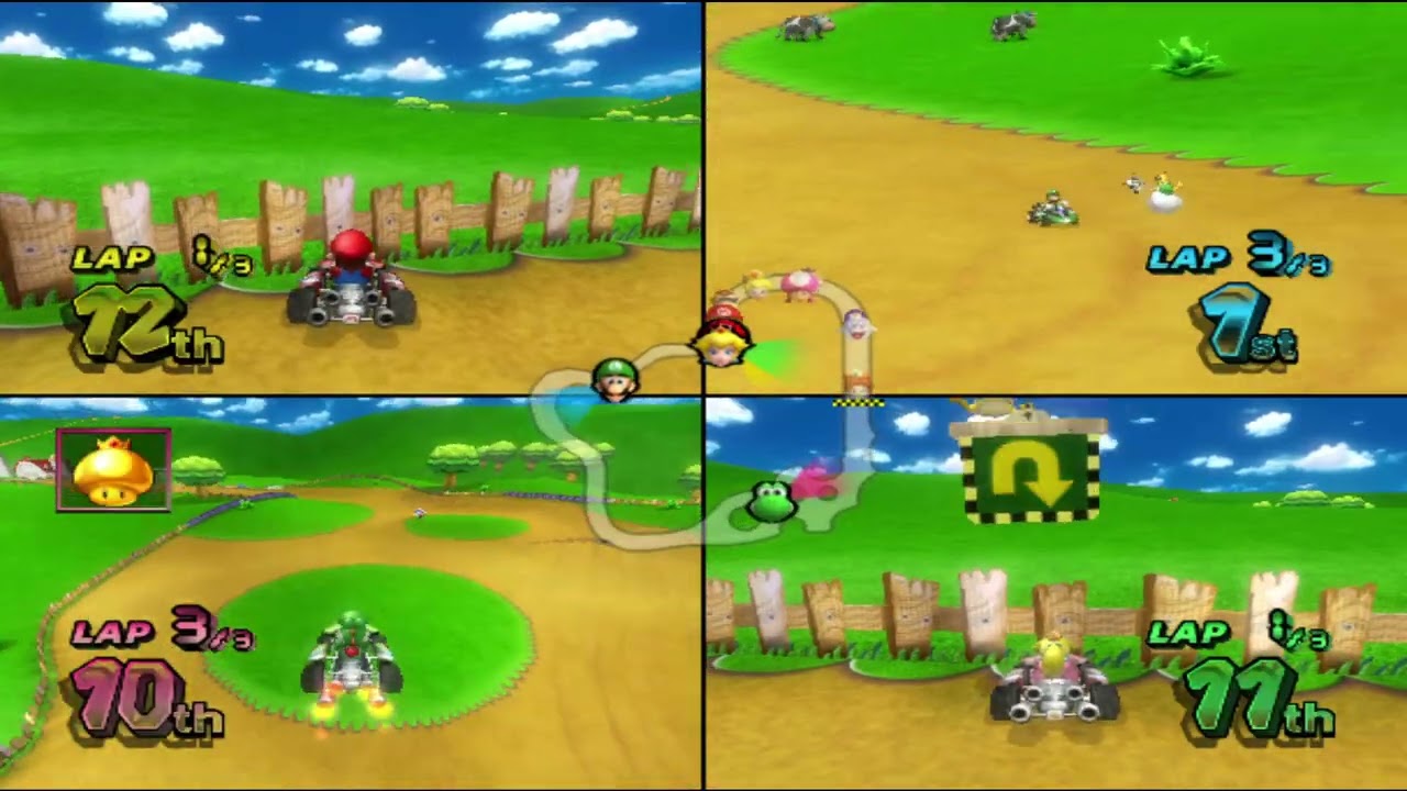 Mario Kart Wii One Controller With 4 Players