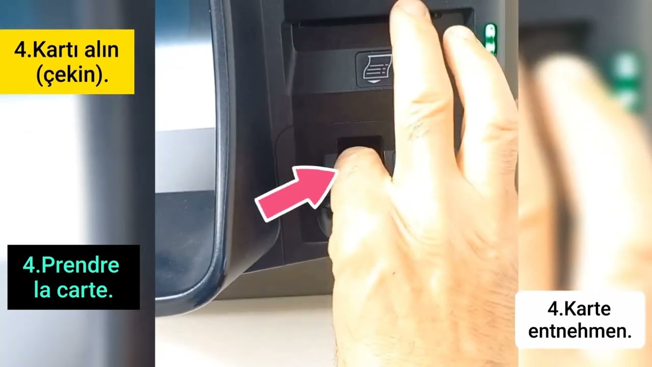 Tanken mit EC-KARTE.Bankamatik kartı ile yakıt ikmali.Refuel with an  EC card.Faire le plein avec c.