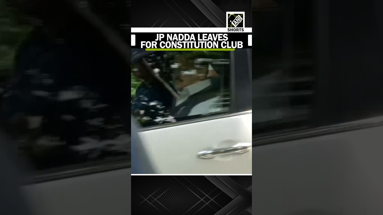 JP Nadda leaves from his residence for Constitution Club