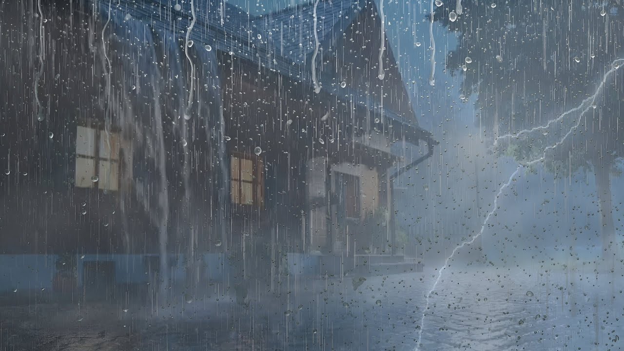 Rain & Thunder Sounds for Deep sleep | Heavy Rain Ambiance - (LIVE)