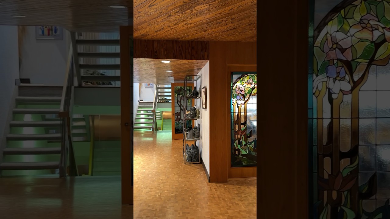 70s time capsule home with a carpeted bathroom