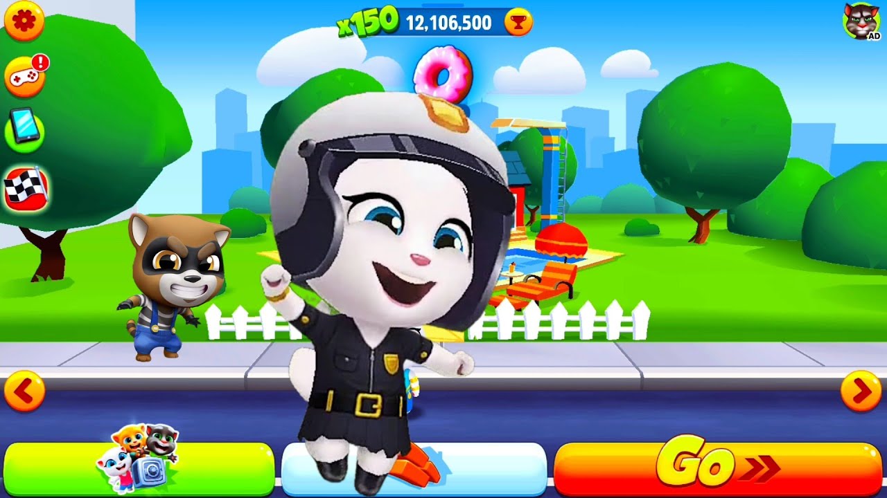 Talking Tom Gold Run Cops And Robbers - Agent Angela FHD Full Screen - Android iOS