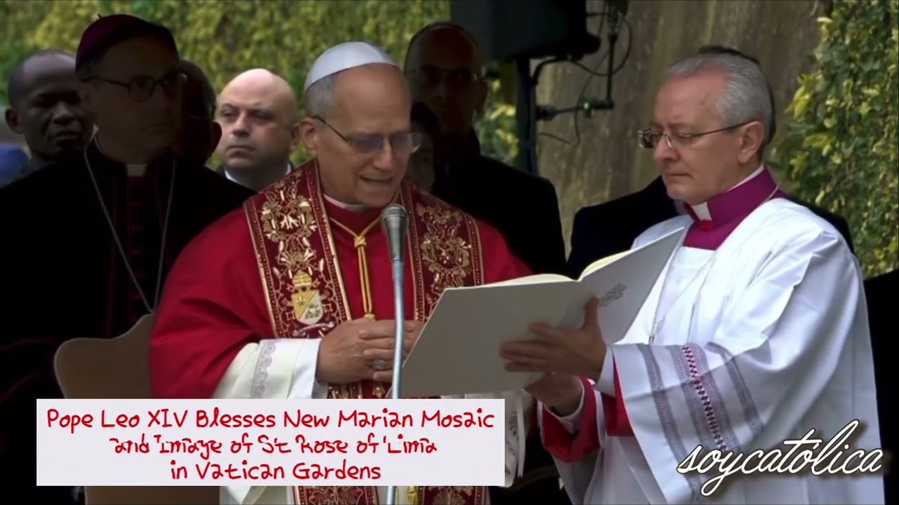 A New Mosaic Dedicated to The Blessed Virgin Mary Blessed By Pope Leo XIV in Vatican Gardens