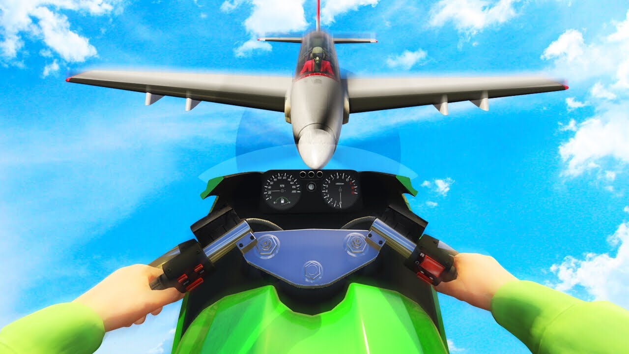 MILE HIGH BIKES vs. PLANES CHALLENGE! (GTA 5 Funny Moments)