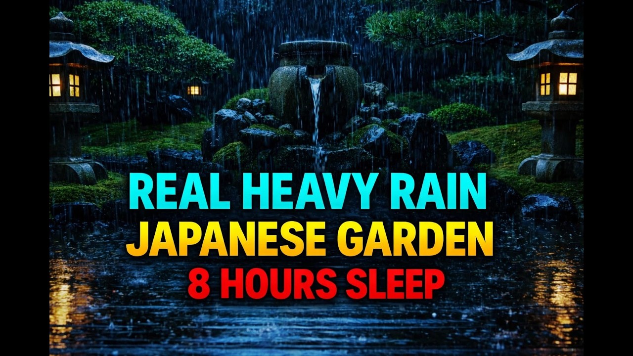 🔴LIVE Fall Asleep Fast 🌙 Night Rain Sounds | Zen Garden Sleep Ambience